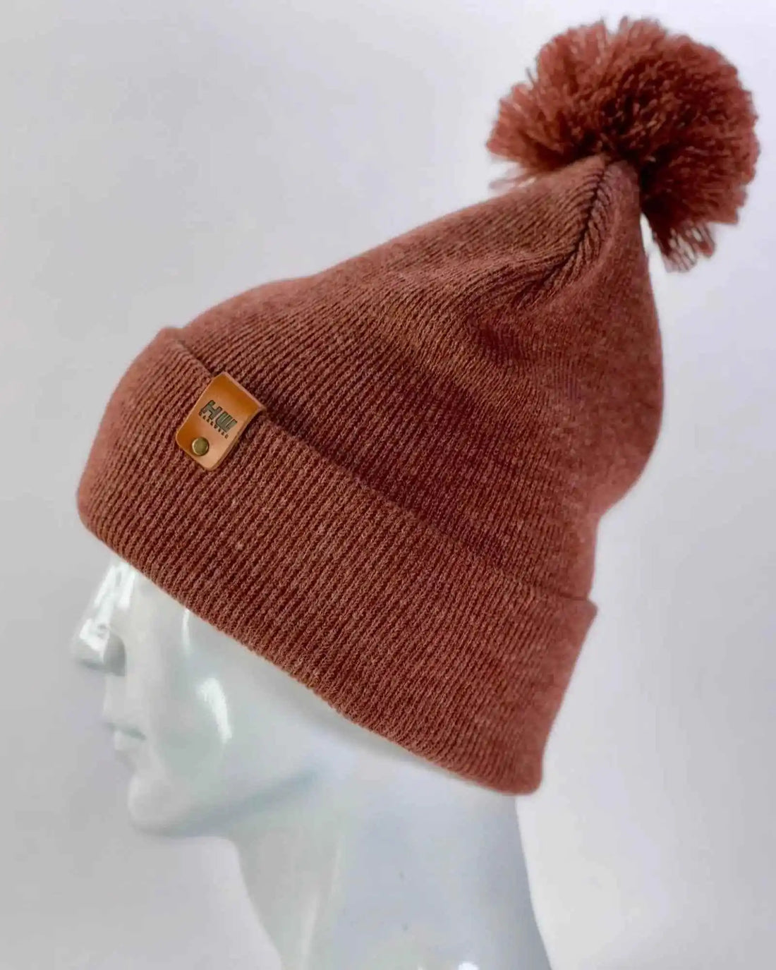 Classic Cuffed Pom Pom Beanie, Rusty Burgundy