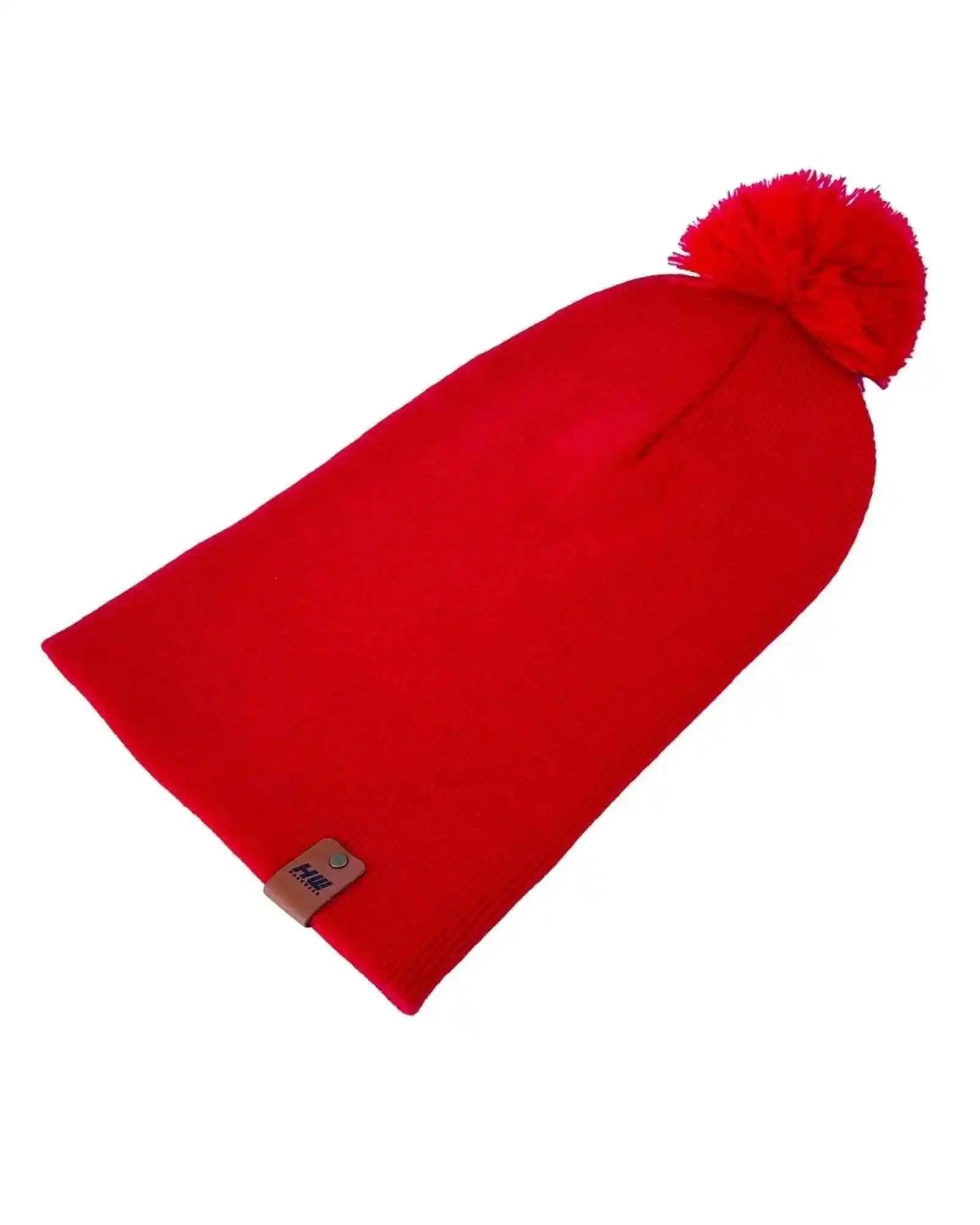 Classic Cuffed Pom Pom Beanie, Scarlet Red