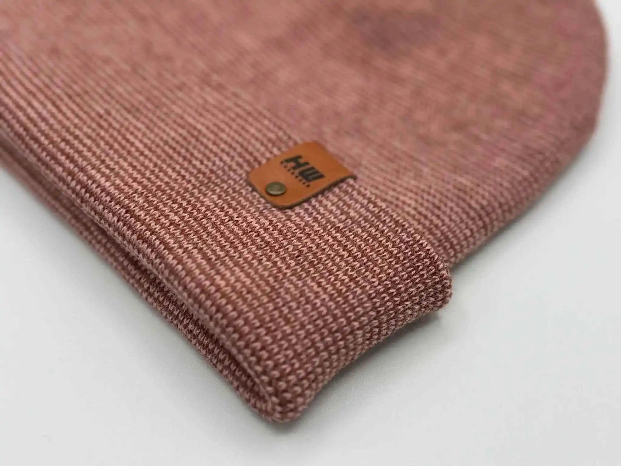 Classic Fusion Cuffed Beanie, Burgundy and Pink