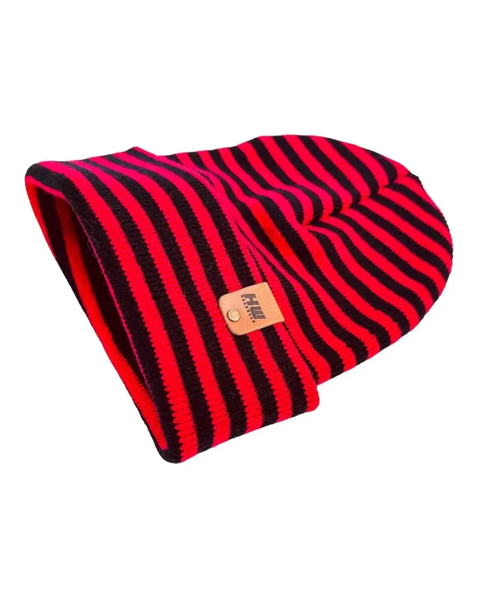 Classic RoRo Cuffed Beanie, Black and Red