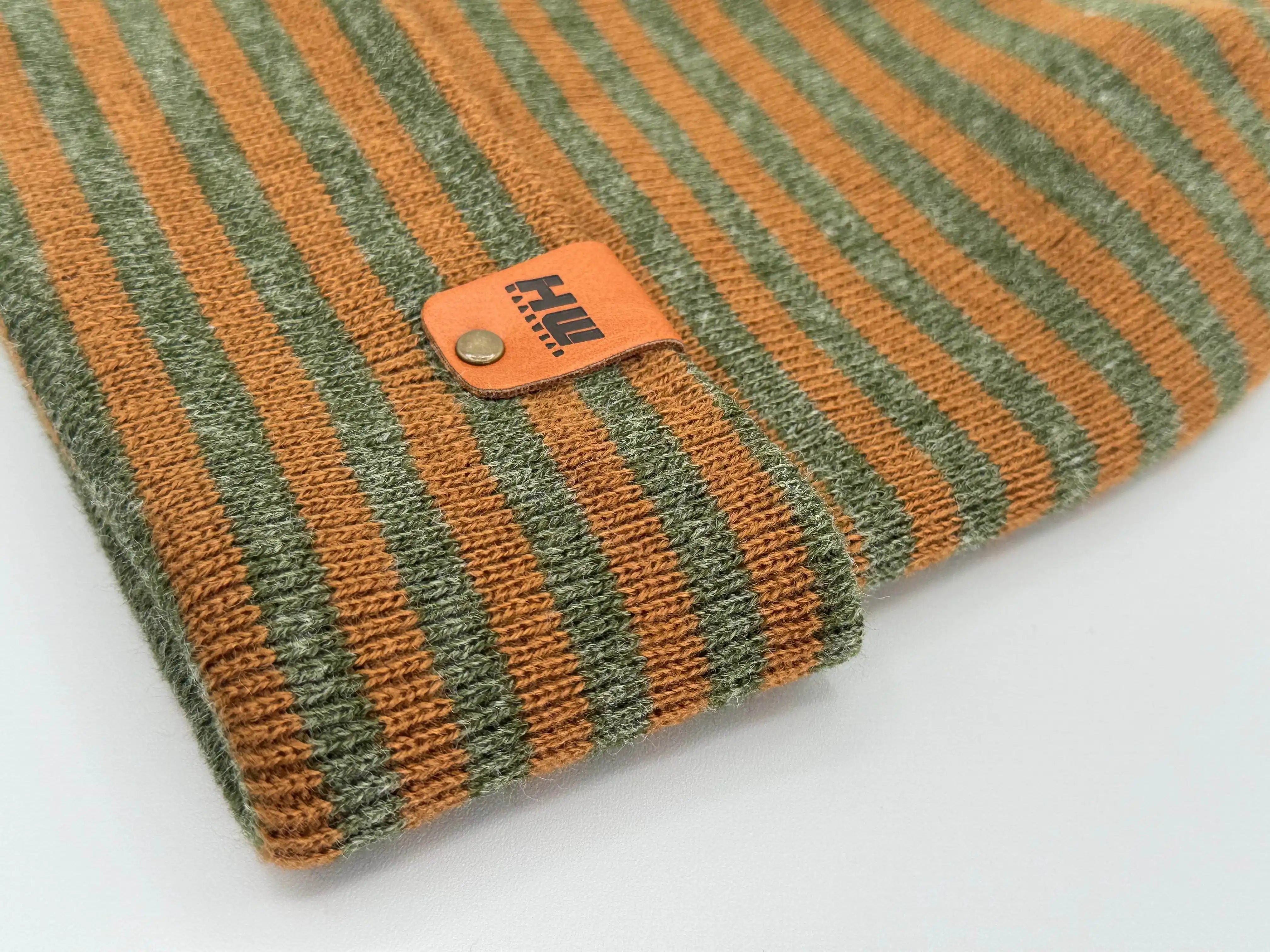 Classic RoRo Cuffed Beanie, Green and Brown