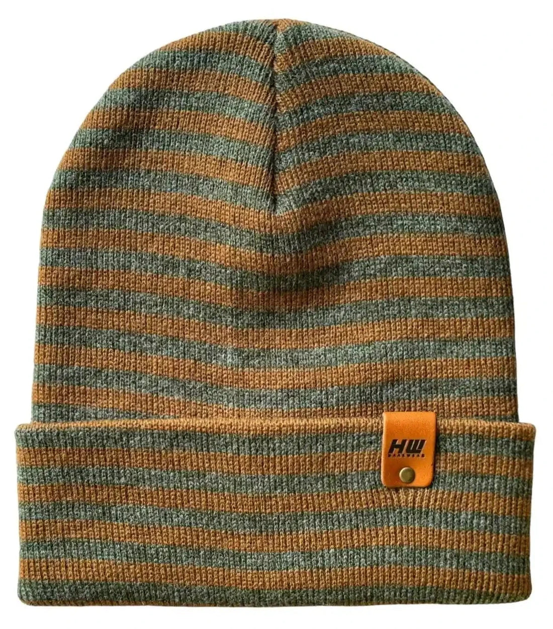 Classic RoRo Cuffed Beanie, Green and Brown