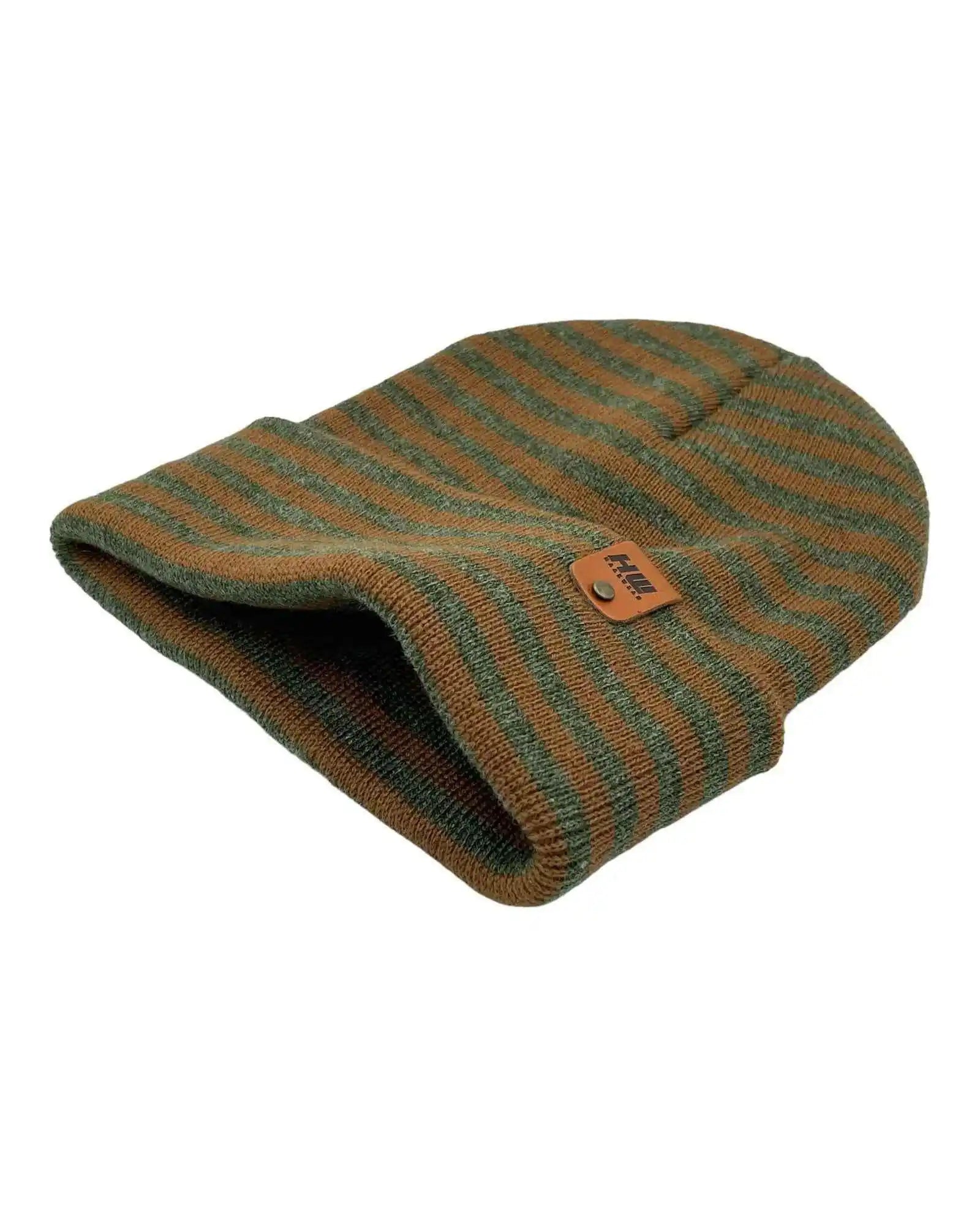 Classic RoRo Cuffed Beanie, Green and Brown
