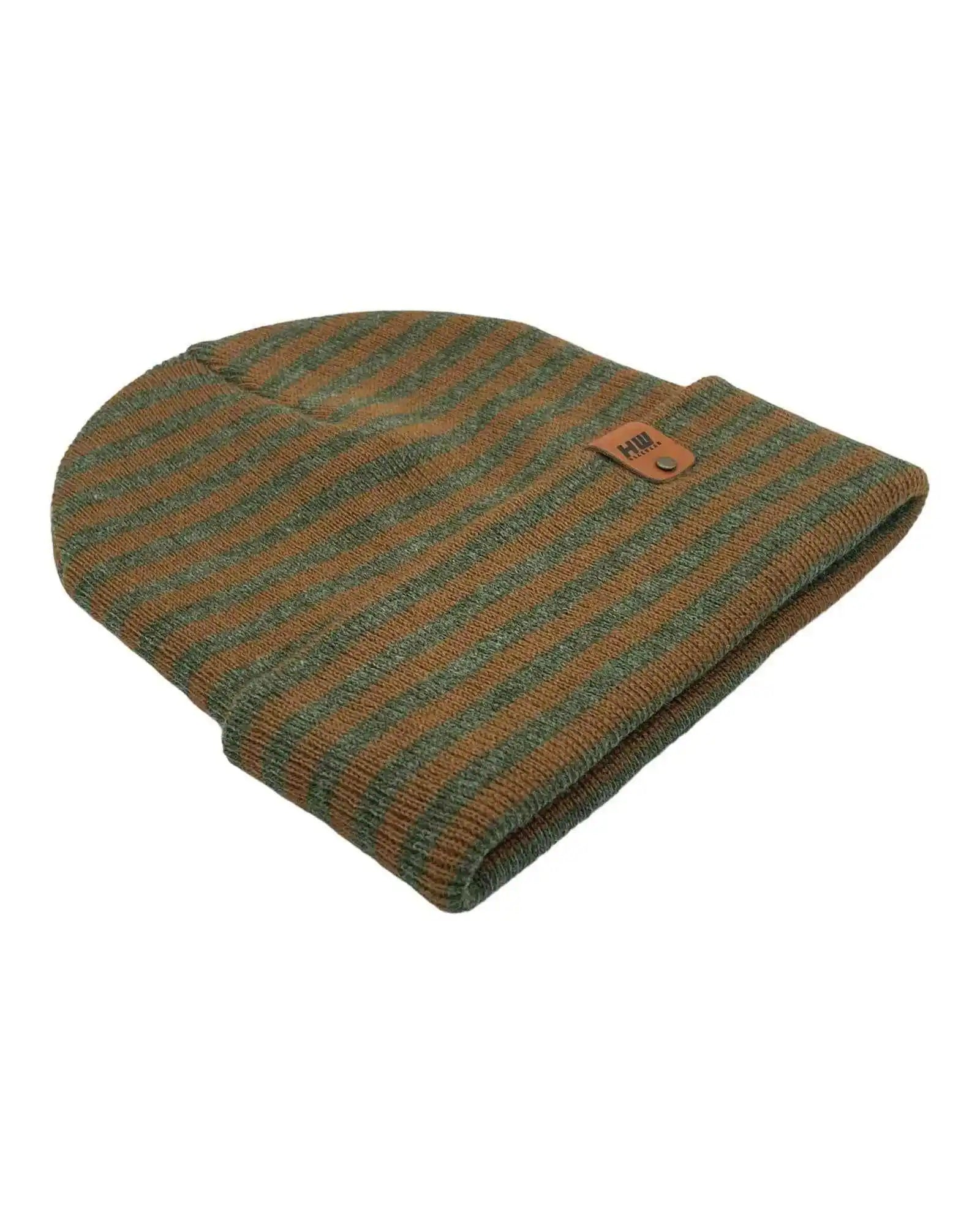 Classic RoRo Cuffed Beanie, Green and Brown