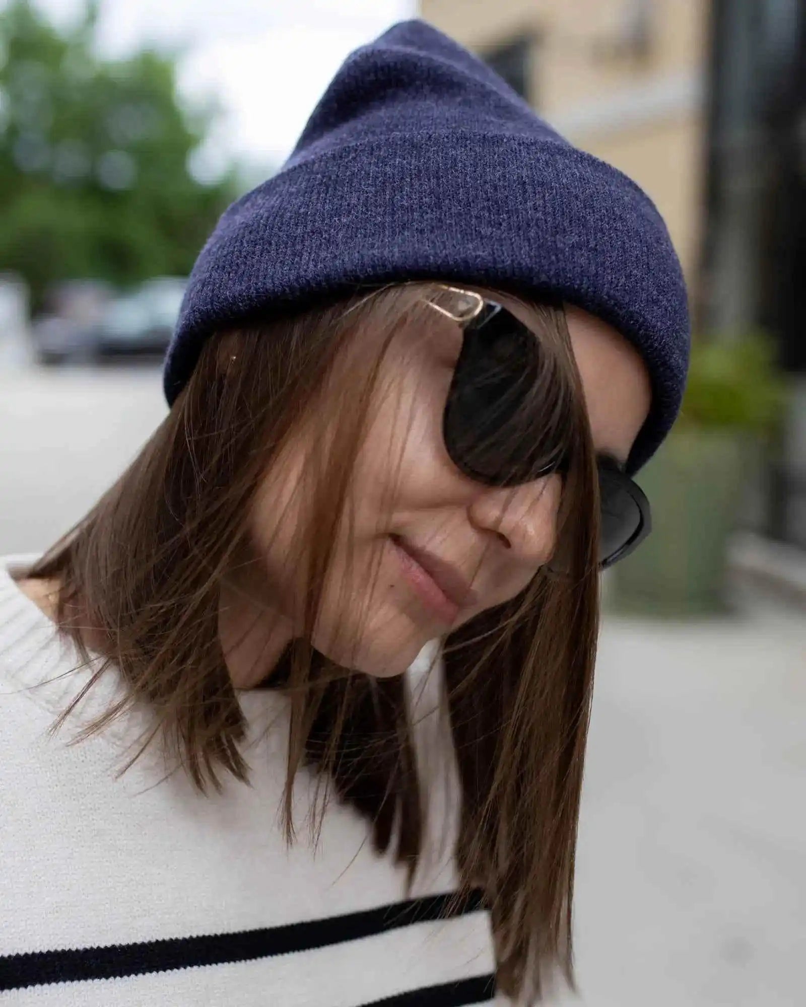 Classic Silent Cuffed Beanie, Denim Blue