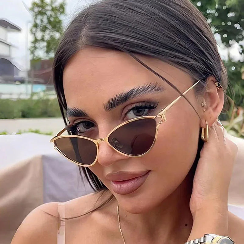 Women’s Cat Eye Vintage Trendy Luxury Vacation Sunglasses Eyewear
