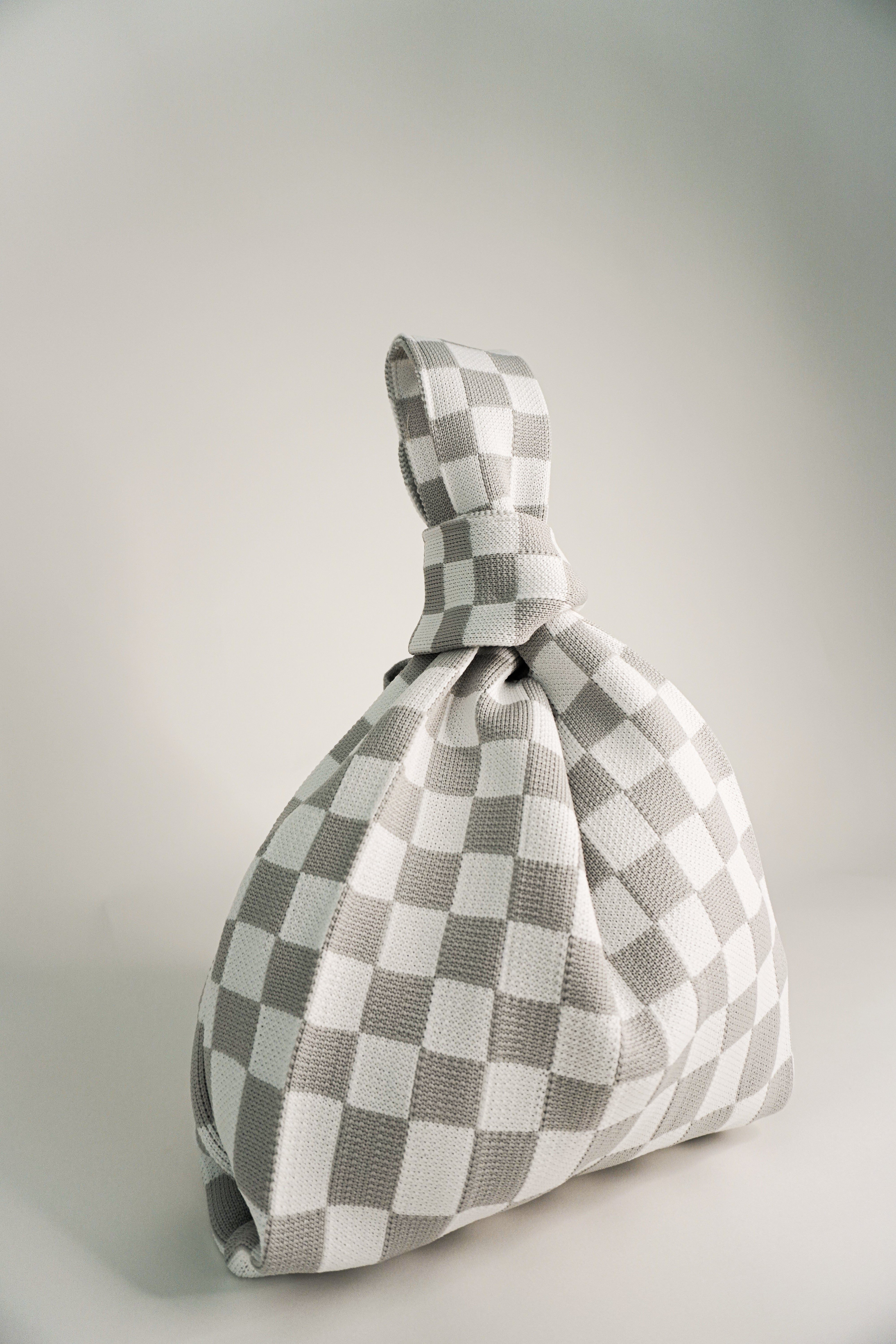 Classic Checkered Grey Handbag