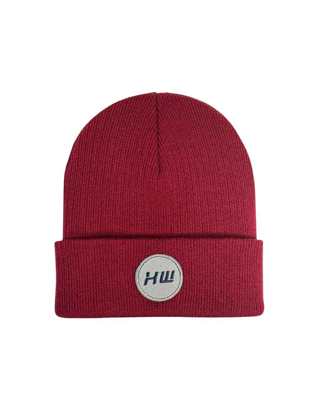 Cuffed Wide Ribbed, Classic Beanie, Burnt Maroon