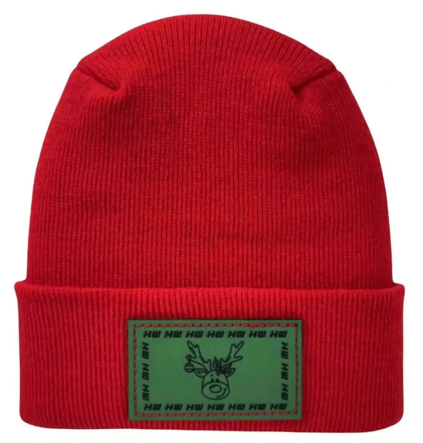 H Stitch Beanie, Reindeer Christmas Red Beanie