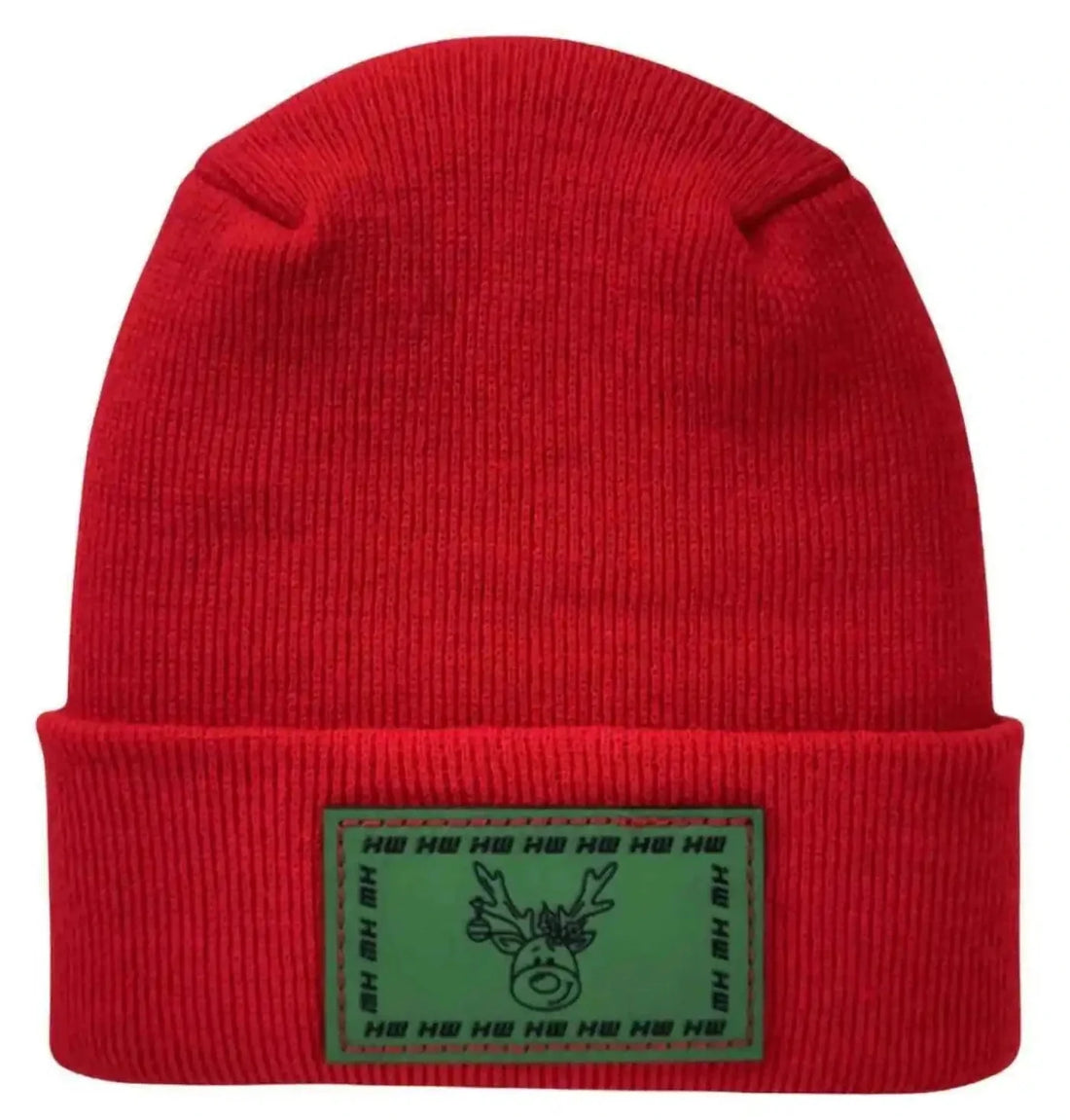 H Stitch Beanie, Reindeer Christmas Red Beanie