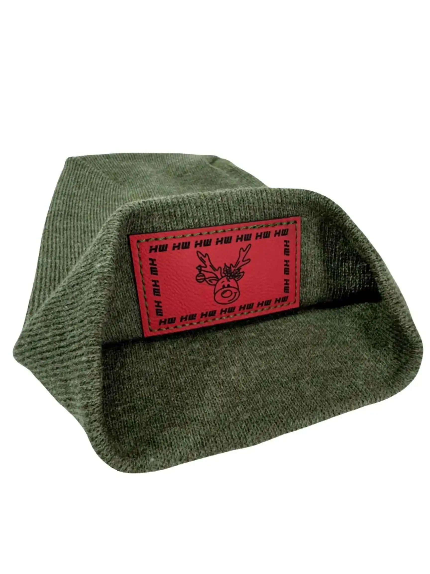 H Stitch Beanie, Reindeer Christmas Red Beanie