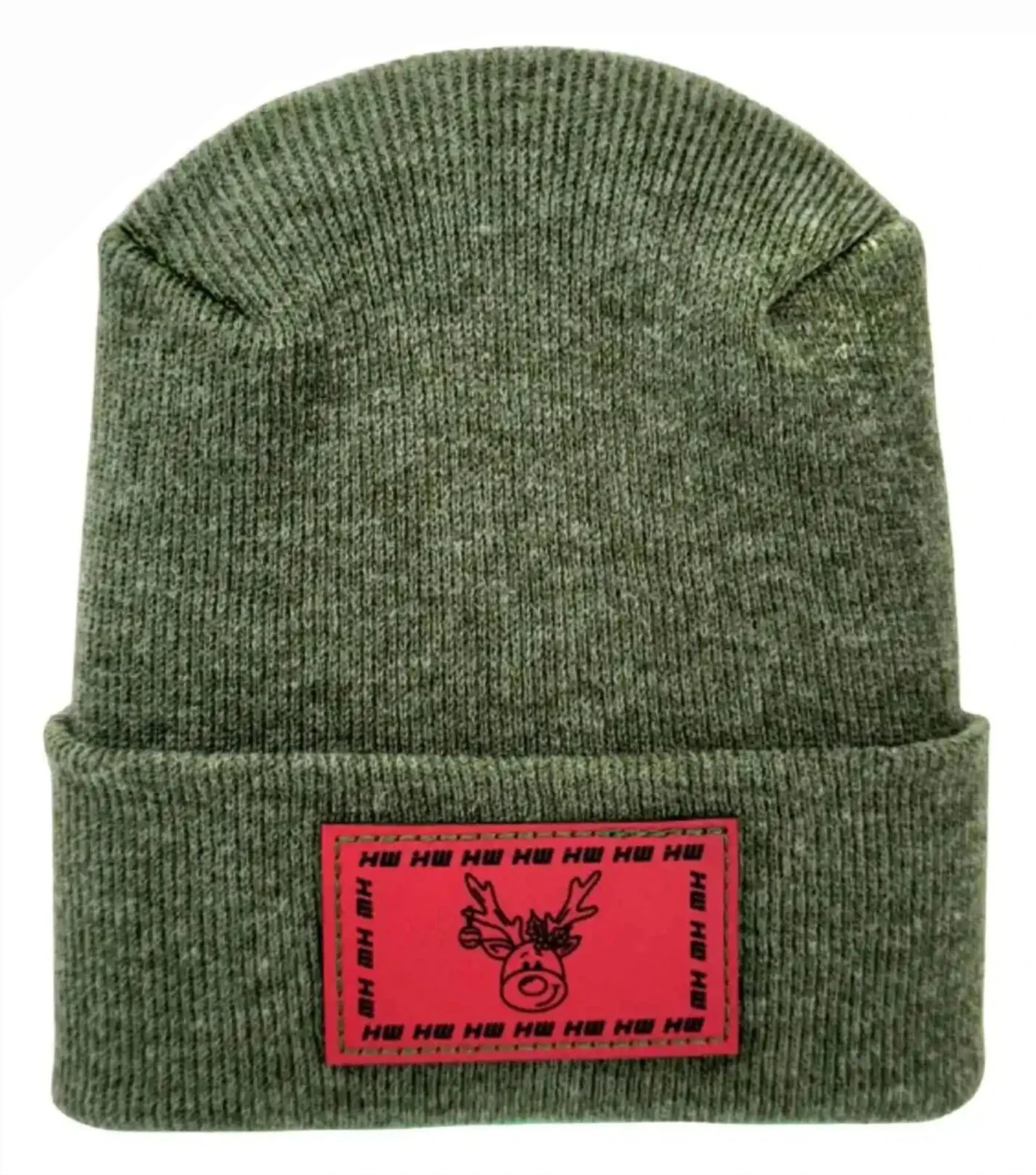 H Stitch Beanie, Reindeer Christmas Red Beanie