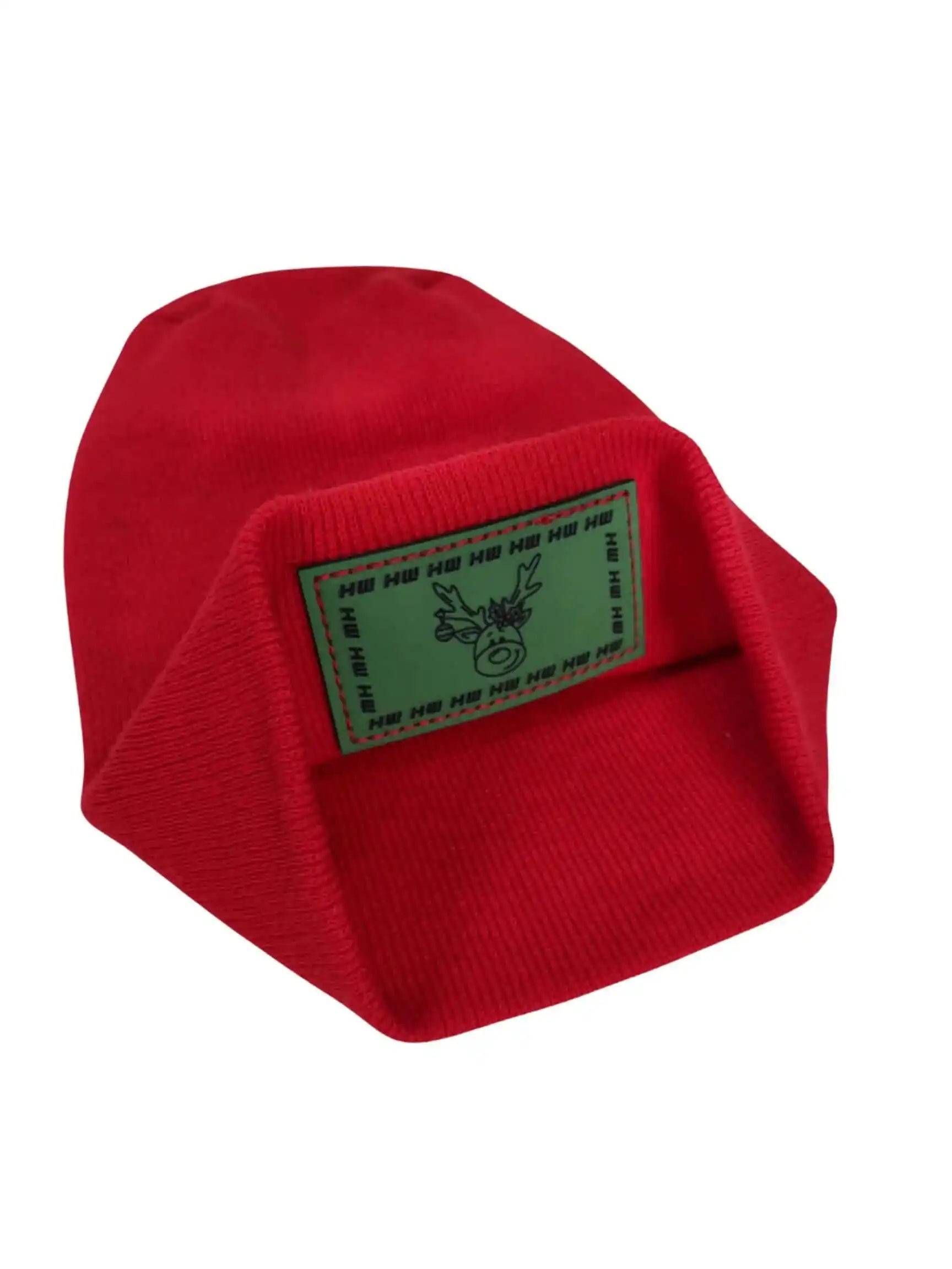 H Stitch Beanie, Reindeer Christmas Red Beanie
