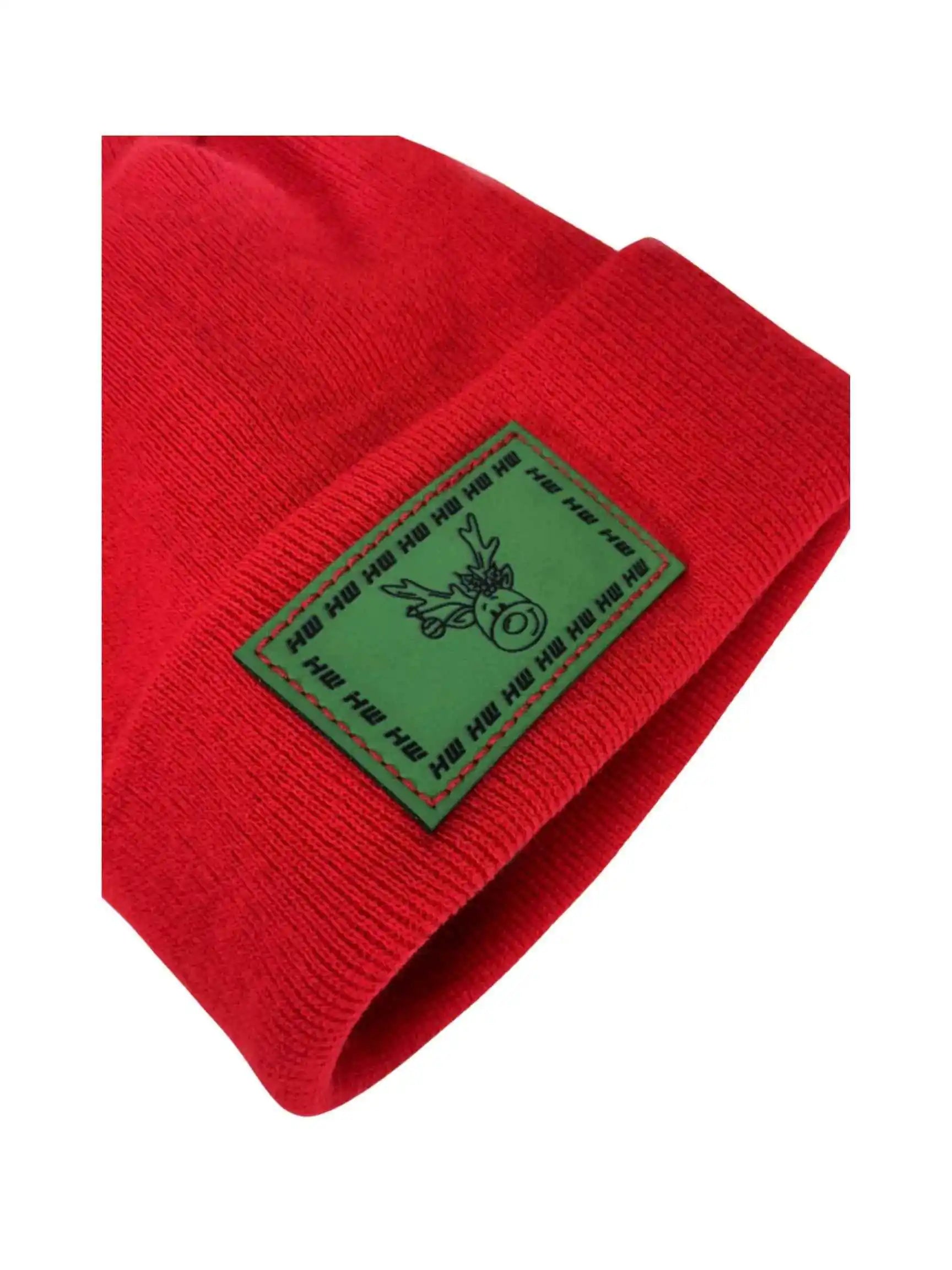 H Stitch Beanie, Reindeer Christmas Red Beanie