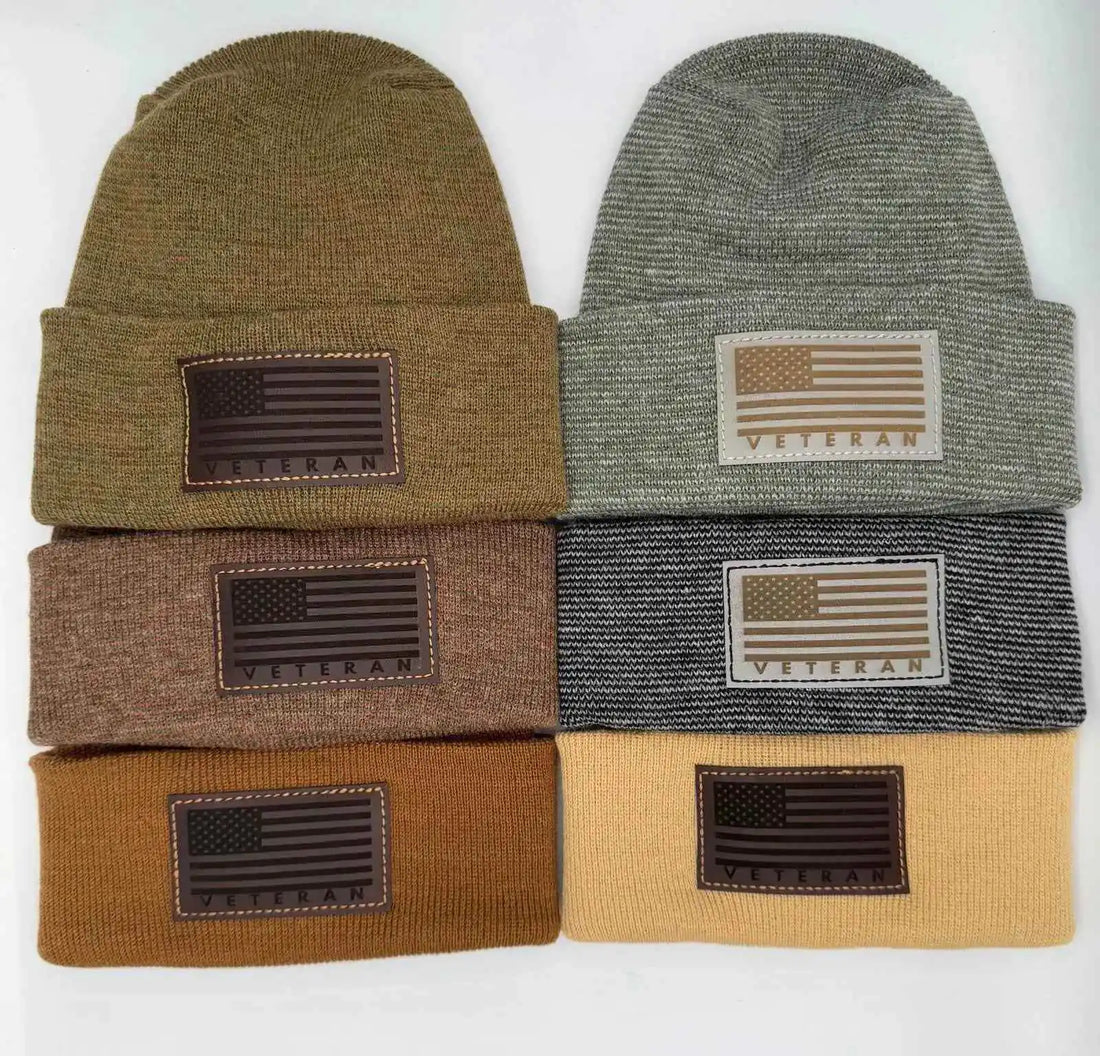 H Stitch Cuffed Beanie, Veterans Collection