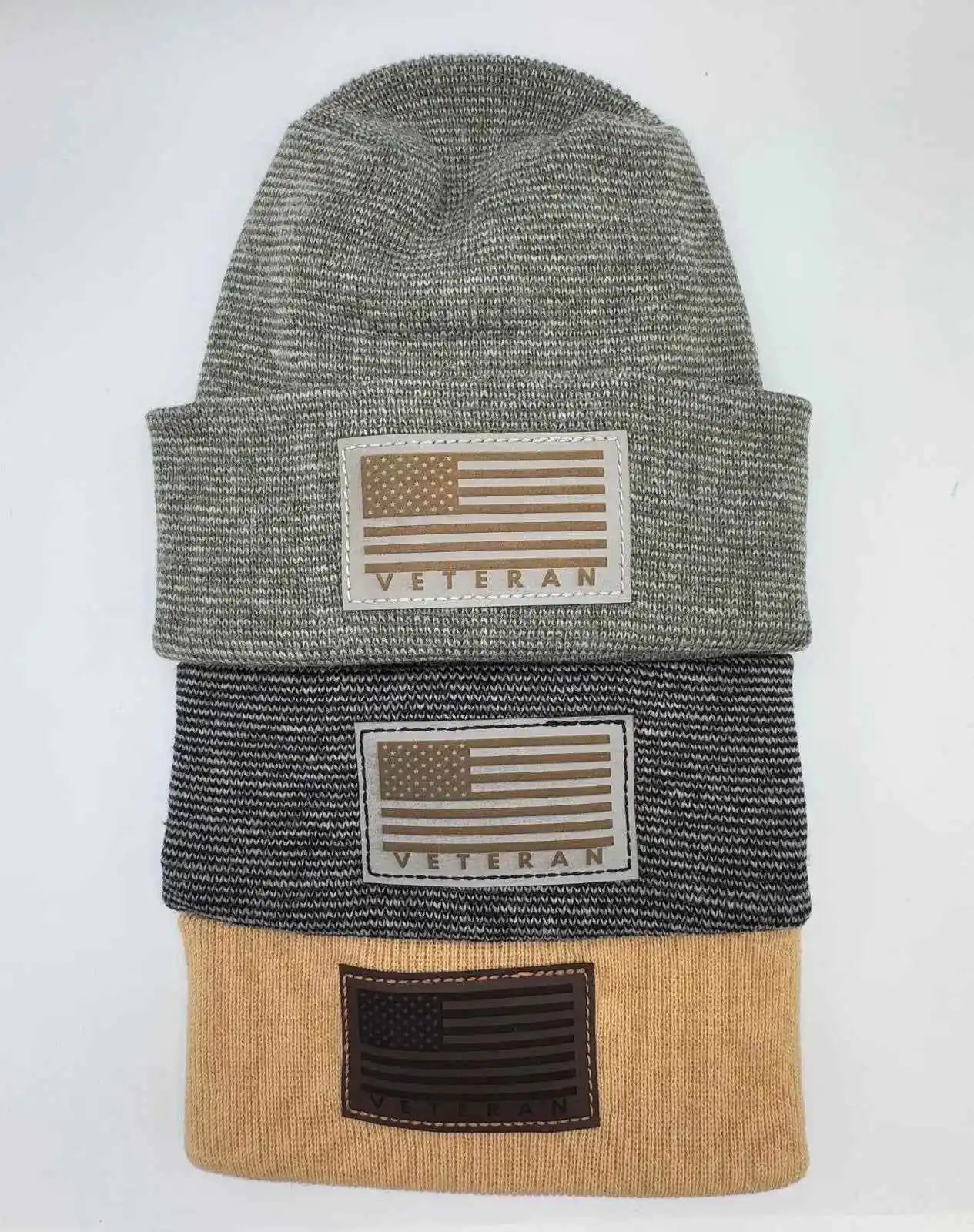 H Stitch Cuffed Beanie, Veterans Collection