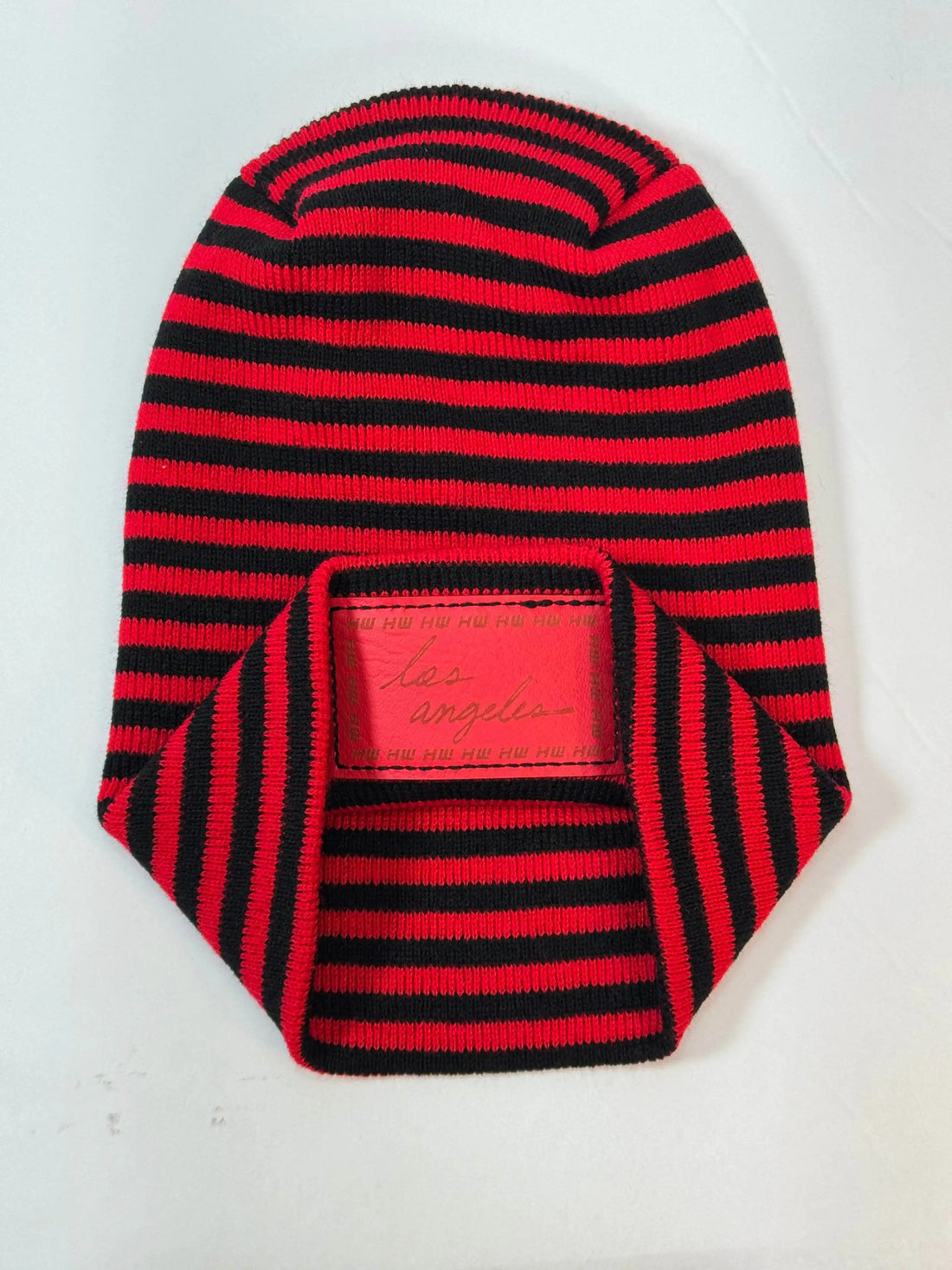 Los Angeles Beanie, H Stitch Beanie, Black and Red RoRo
