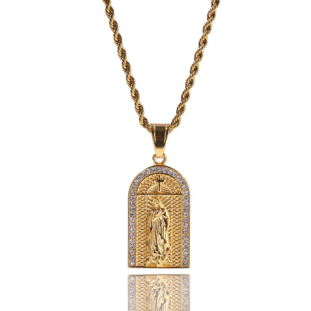 Hip Hop Winged Angel Pendant Necklace