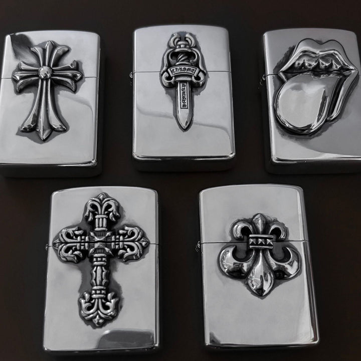 flame cross sword tongue anchor retro lighter