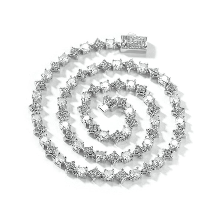 Star zircon tennis chain necklace