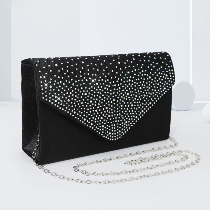 Colorful hot diamond black clutch