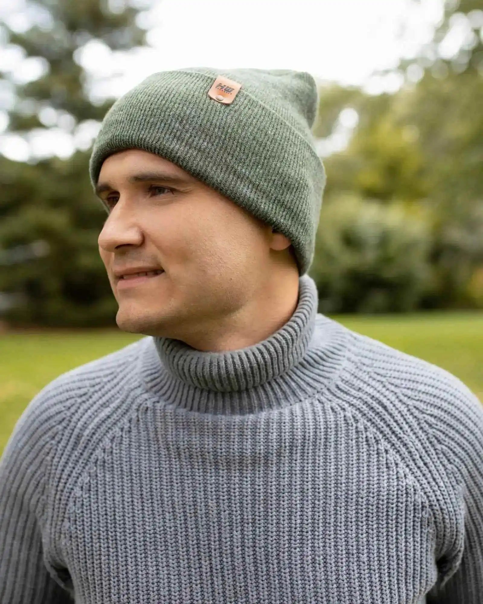 Patented H Stitch Cuffed Beanie, Forest Green