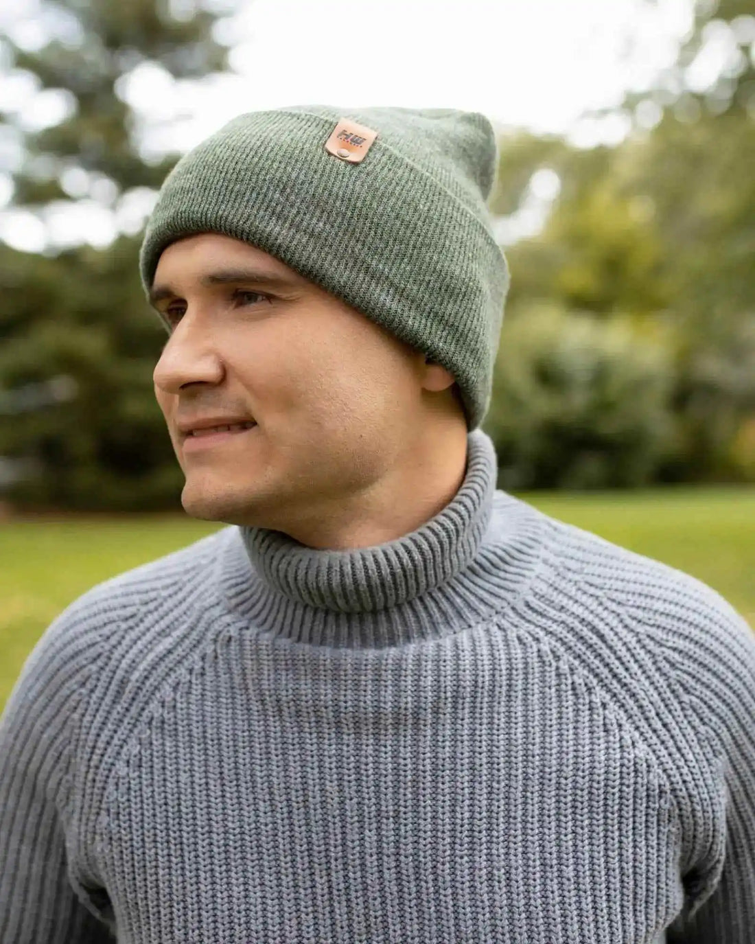 Patented H Stitch Cuffed Beanie, Forest Green