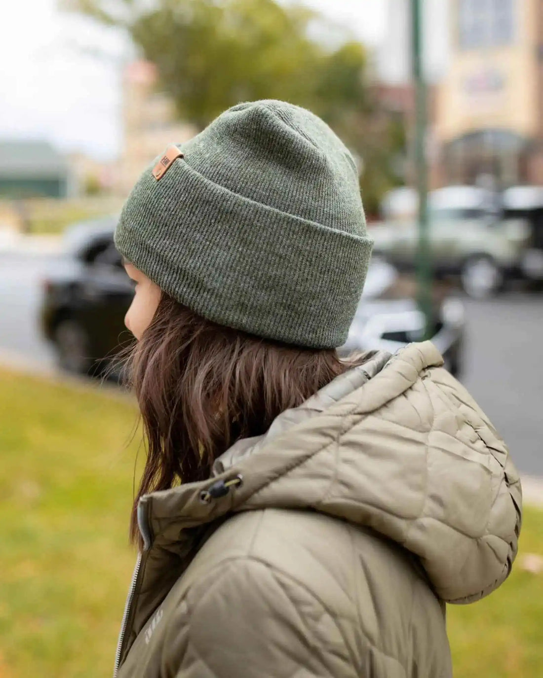 Patented H Stitch Cuffed Beanie, Forest Green
