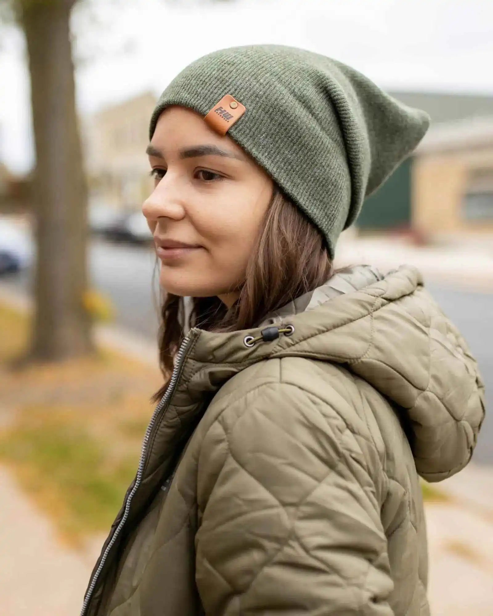 Patented H Stitch Cuffed Beanie, Forest Green