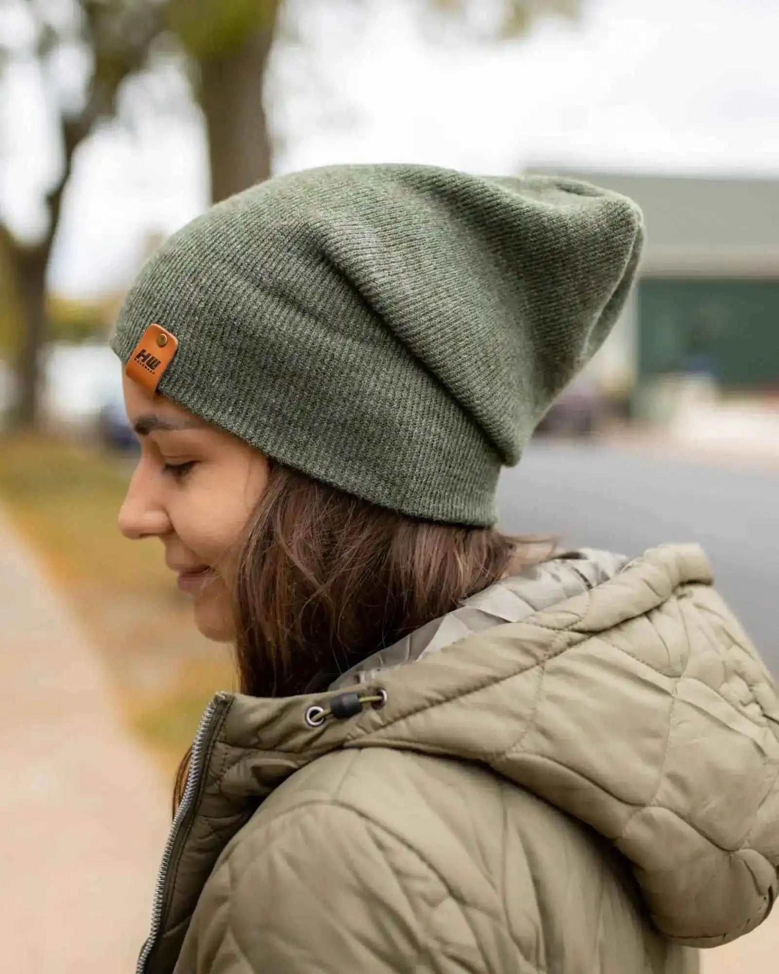 Patented H Stitch Cuffed Beanie, Forest Green