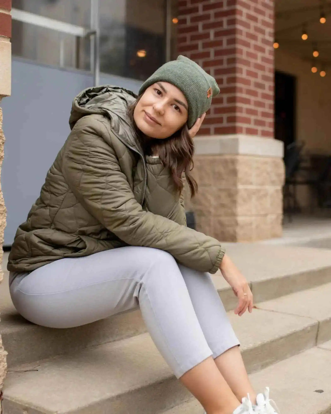 Patented H Stitch Cuffed Beanie, Forest Green