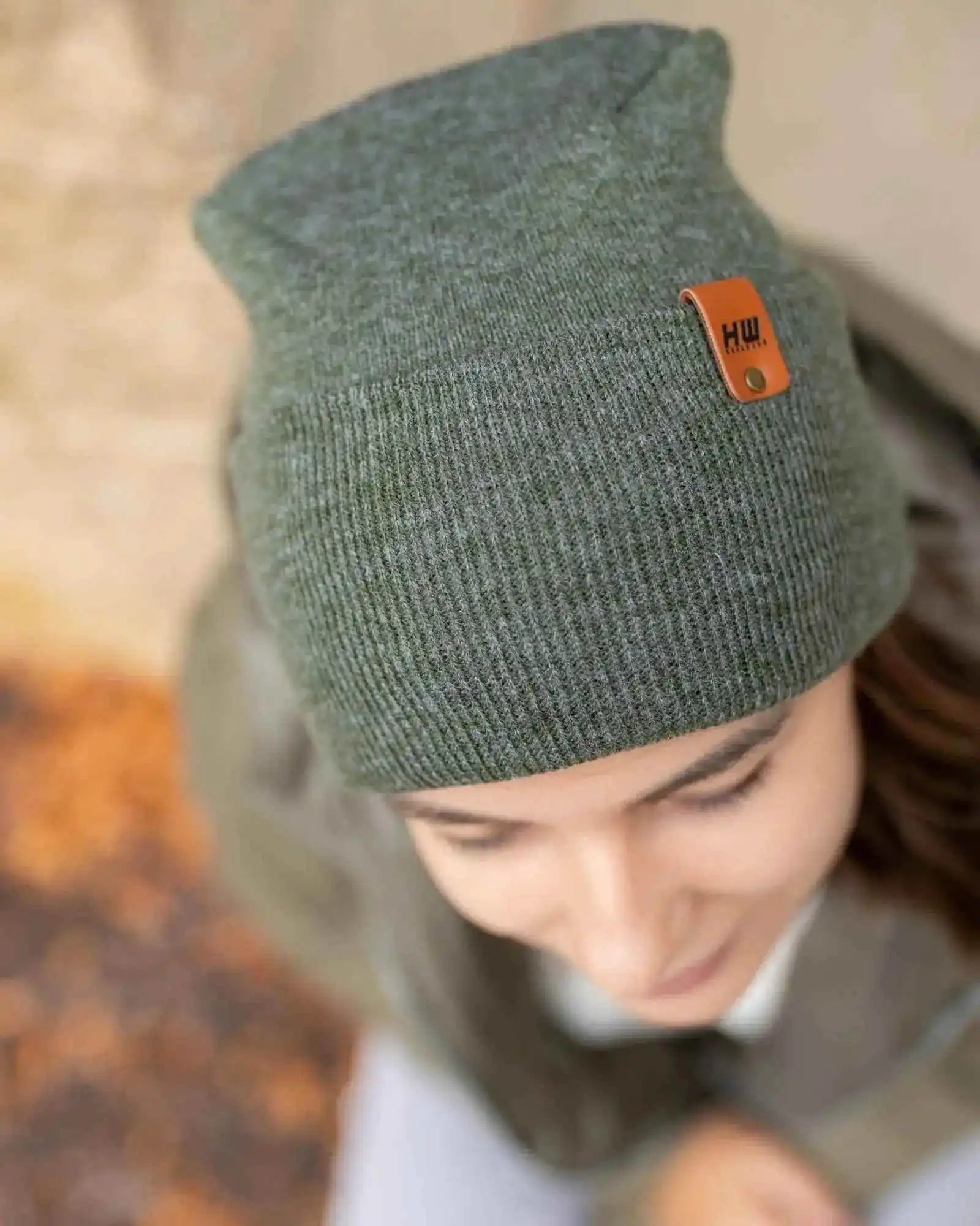 Patented H Stitch Cuffed Beanie, Forest Green