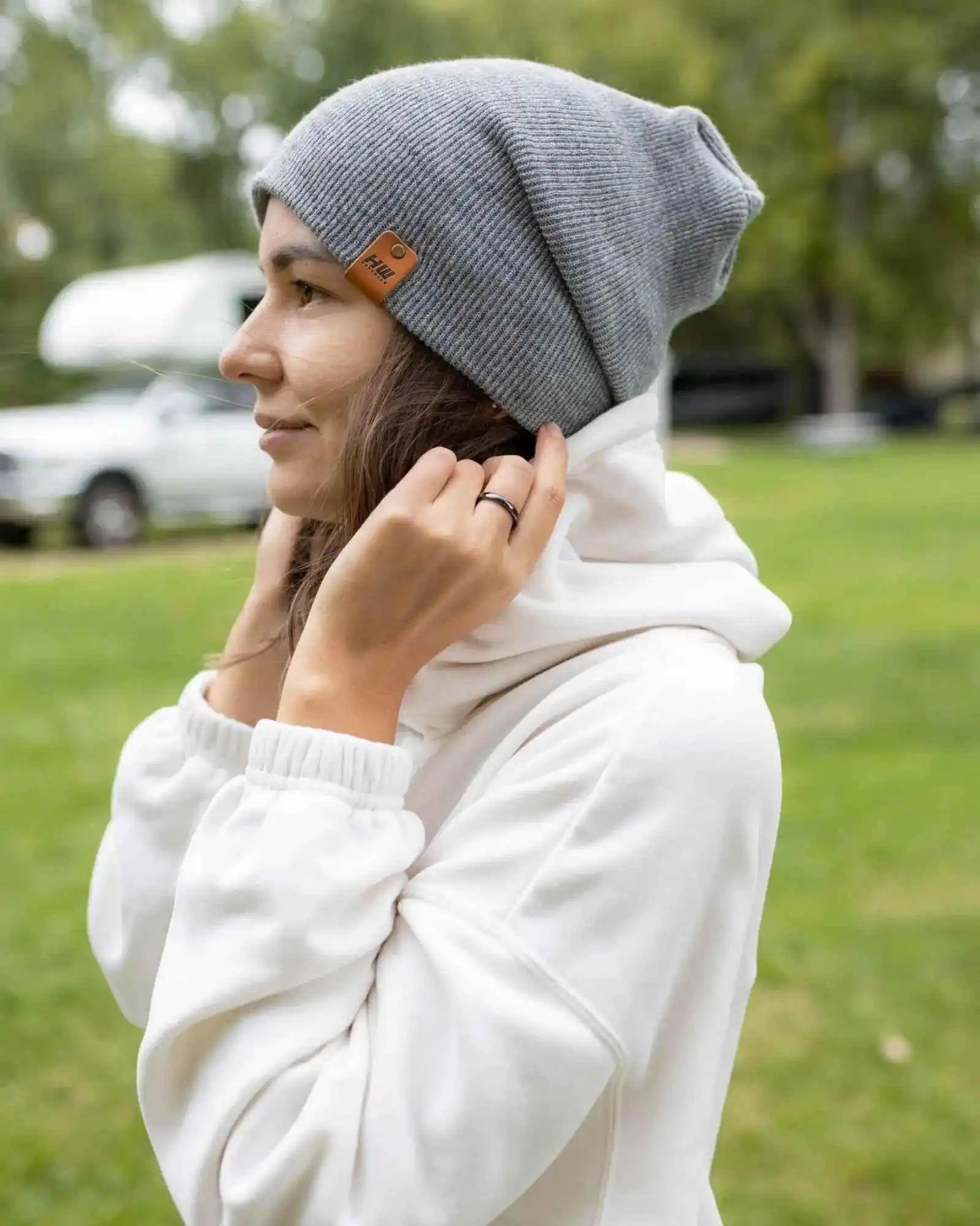 Patented H Stitch Cuffed Beanie, Koala Gray