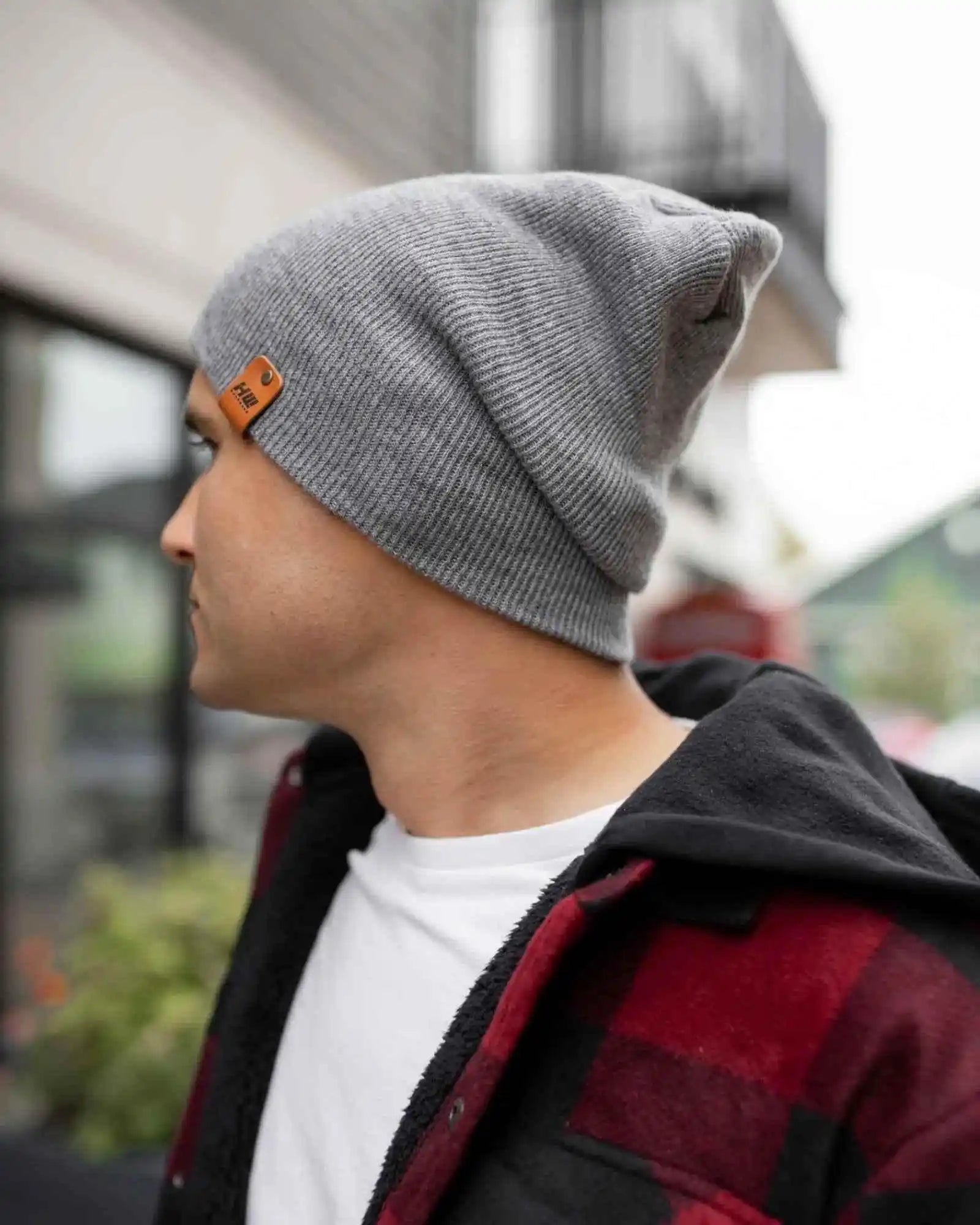 Patented H Stitch Cuffed Beanie, Koala Gray