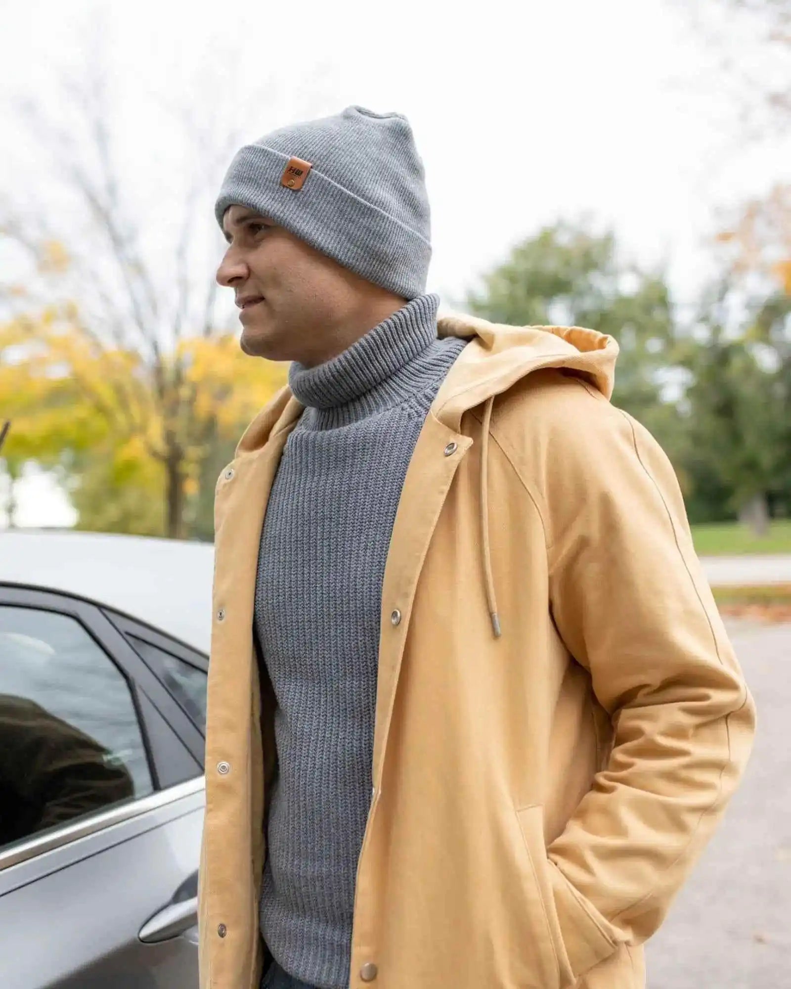 Patented H Stitch Cuffed Beanie, Koala Gray