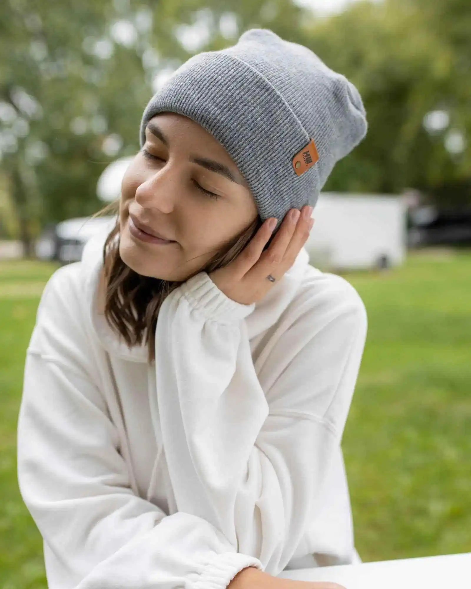 Patented H Stitch Cuffed Beanie, Koala Gray