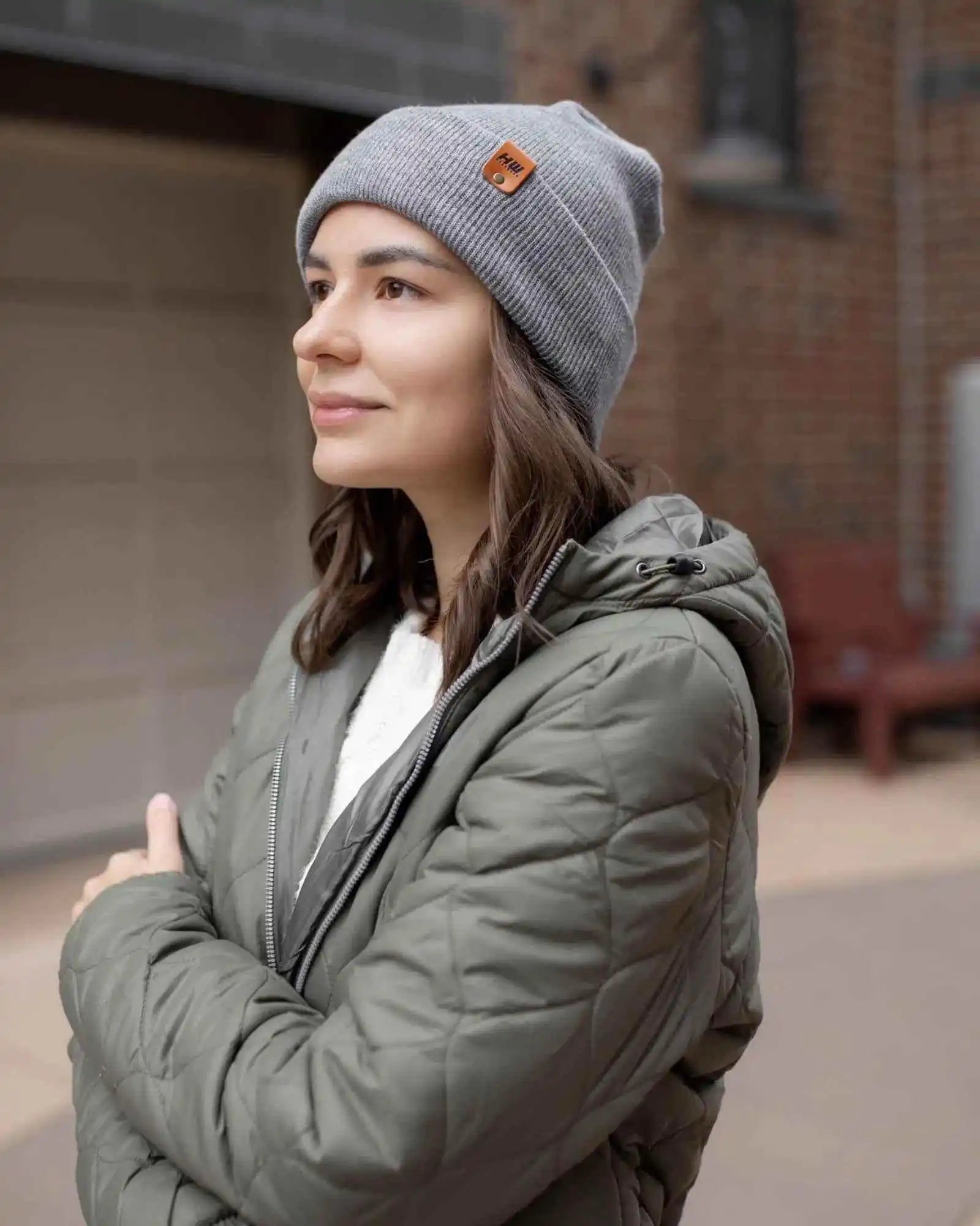 Patented H Stitch Cuffed Beanie, Koala Gray