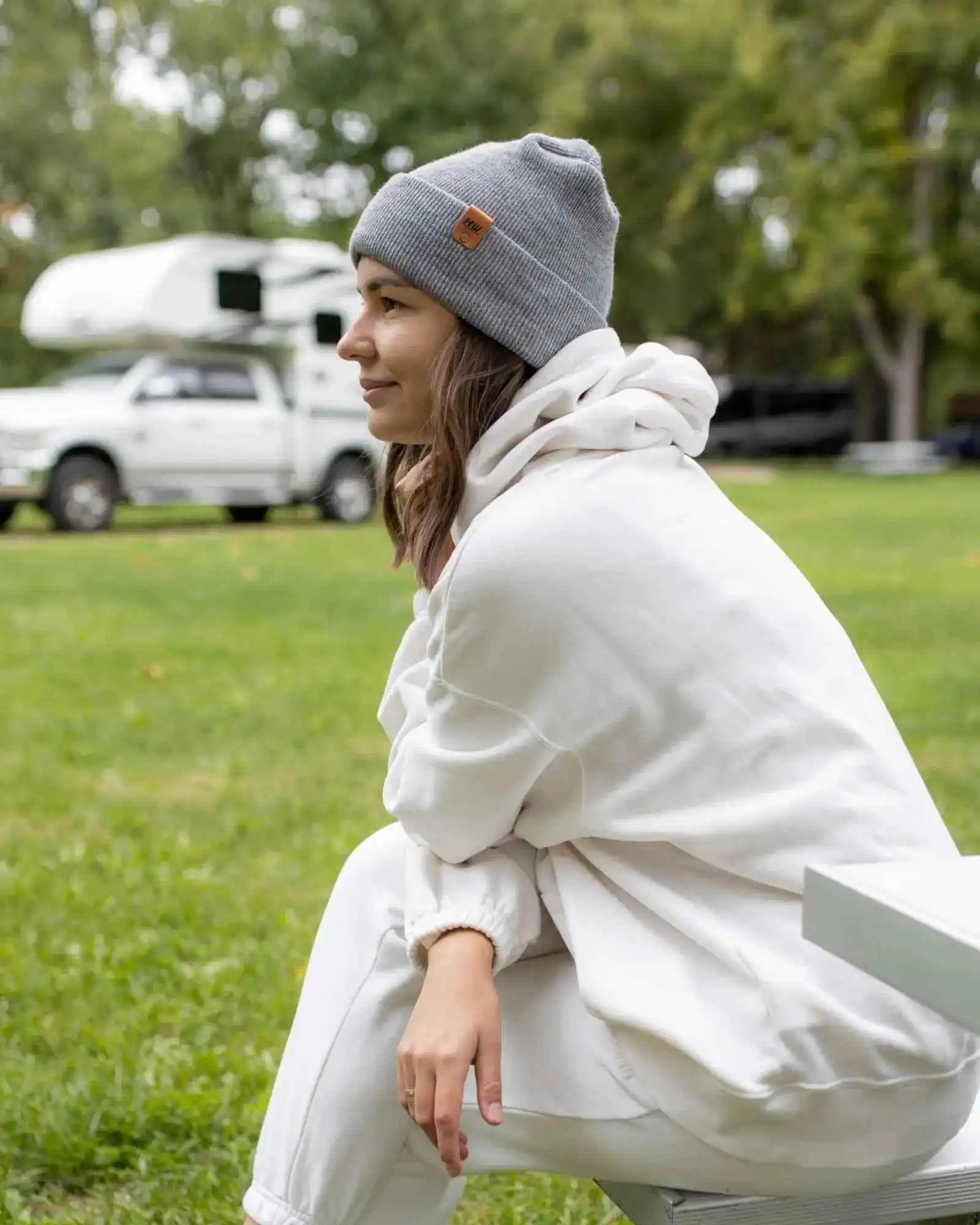 Patented H Stitch Cuffed Beanie, Koala Gray