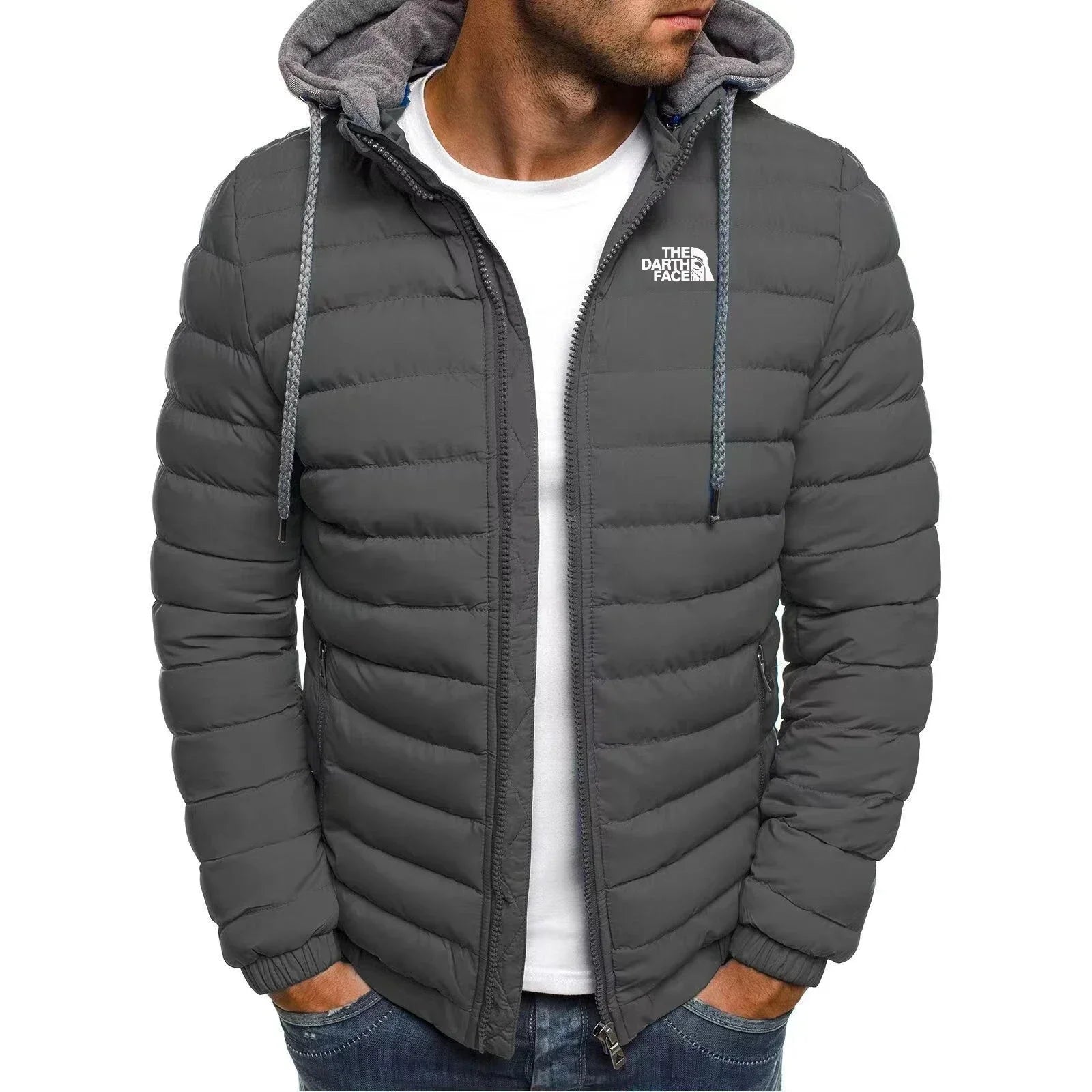 Men's Winter Warm Zipper Hooded Jacket Casual Slim Fit Fashionable Outdoor Business Travel Coat Windproof Thick Mens Clothing