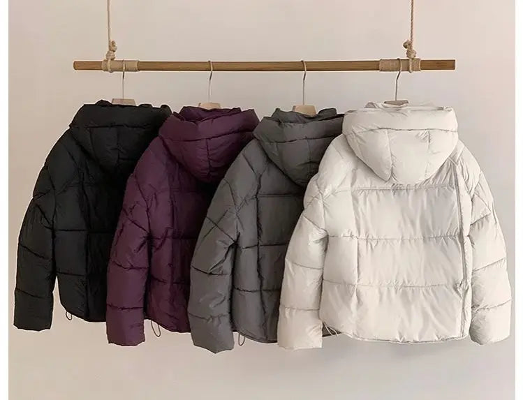 ZAROY Women's Thick Warm Cotton Jacket With Rhinestones Winter Casual Stand Collar Zipper Pocket Down Coat Puffer куртка