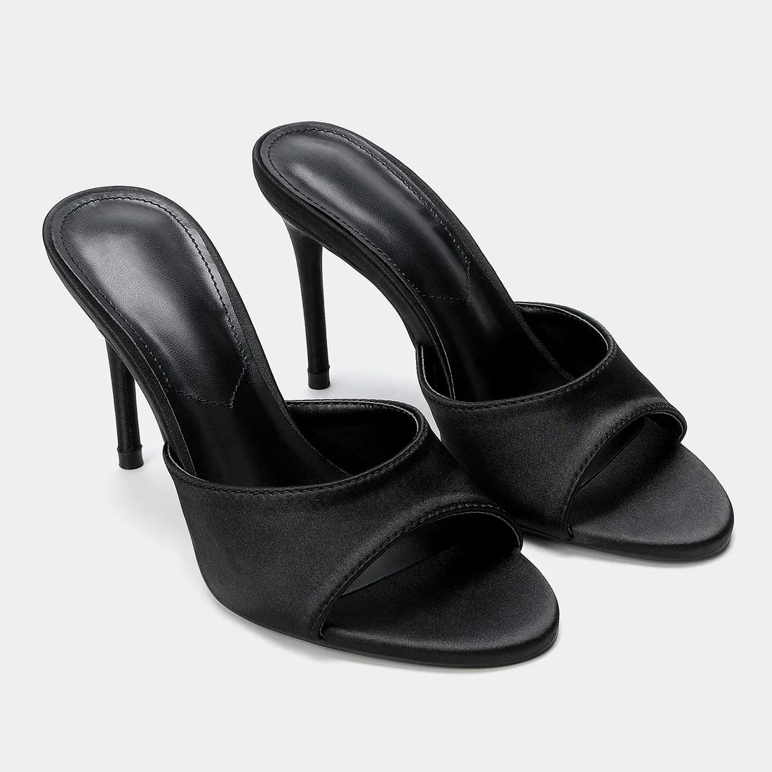 2026 Summer New Women's High Thin Heels Pointed Toes Fashion Slippers Elegant Satin Shoes Sexy Peep Toe Stiletto Sandals Pumps