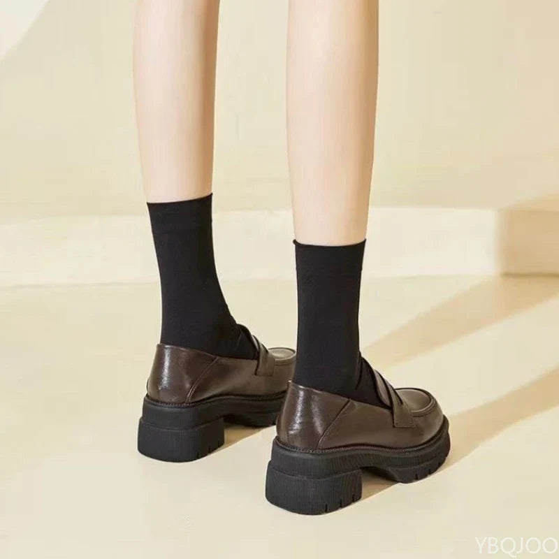 2026 Spring and Autumn Fashion New Style Casual Comfortable Versatile Women's Le Fu Shoes Retro Shallow Mouth Single Shoes