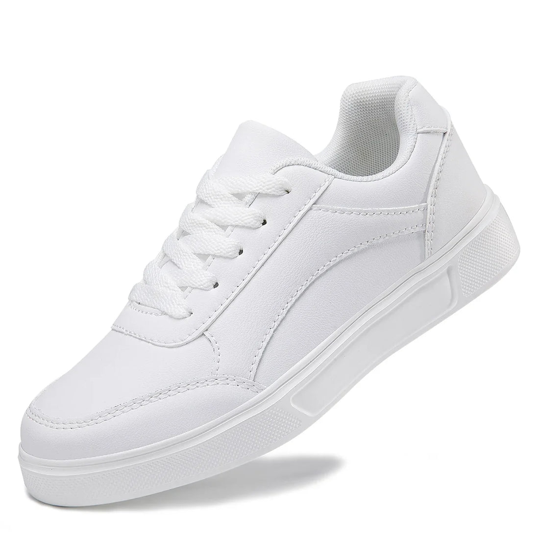 Baasploa Women Casual Sneakers Leather Platform Sneakers for Women Classics Comfort Skateboarding Shoes Non-Slip