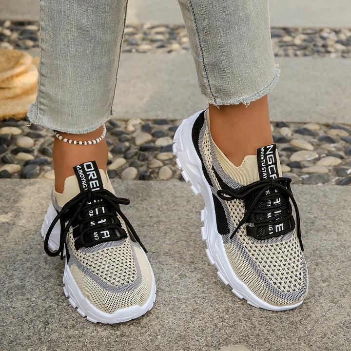 Women's Shoes - Summer 2026 Casual Sports Shoes, Breathable and lightweight, Dual-Color or Single-Color Fashionable Work Shoes