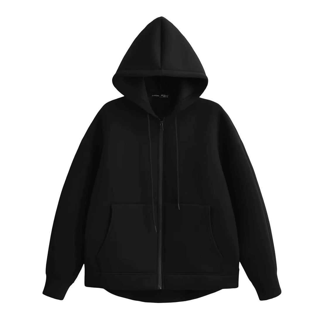 HH Autumn Women Casual Hooded Jacket Loose Oversize Zipper Hoodie Sweatshirts Solid Coat Office Lady Chic Outwear Tops