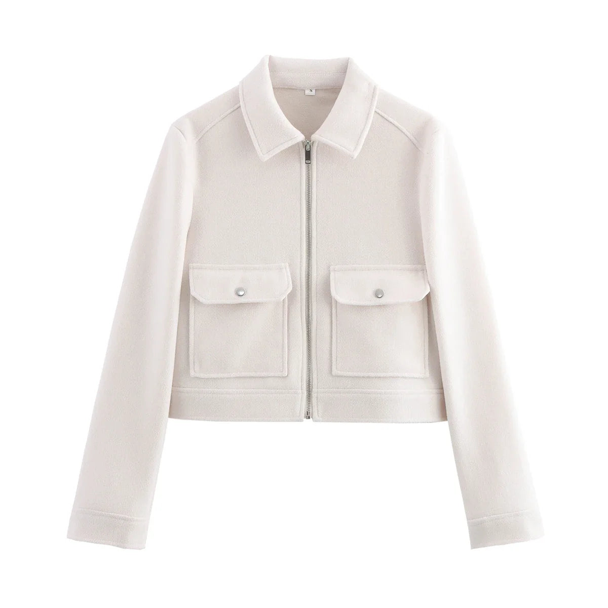 SLTNX Women's Zipper Jacket Coat New Winter Long Sleeve Pocket Outerwear Coat Short Street Elegant Women's Jacket