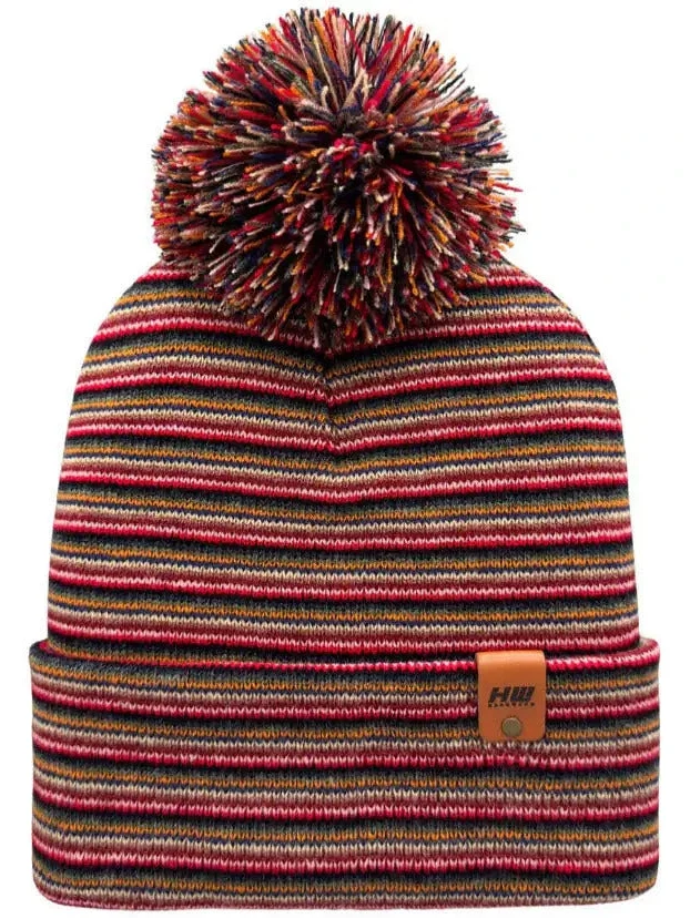 Classic Cuffed Pom Pom Beanie, Multi Color