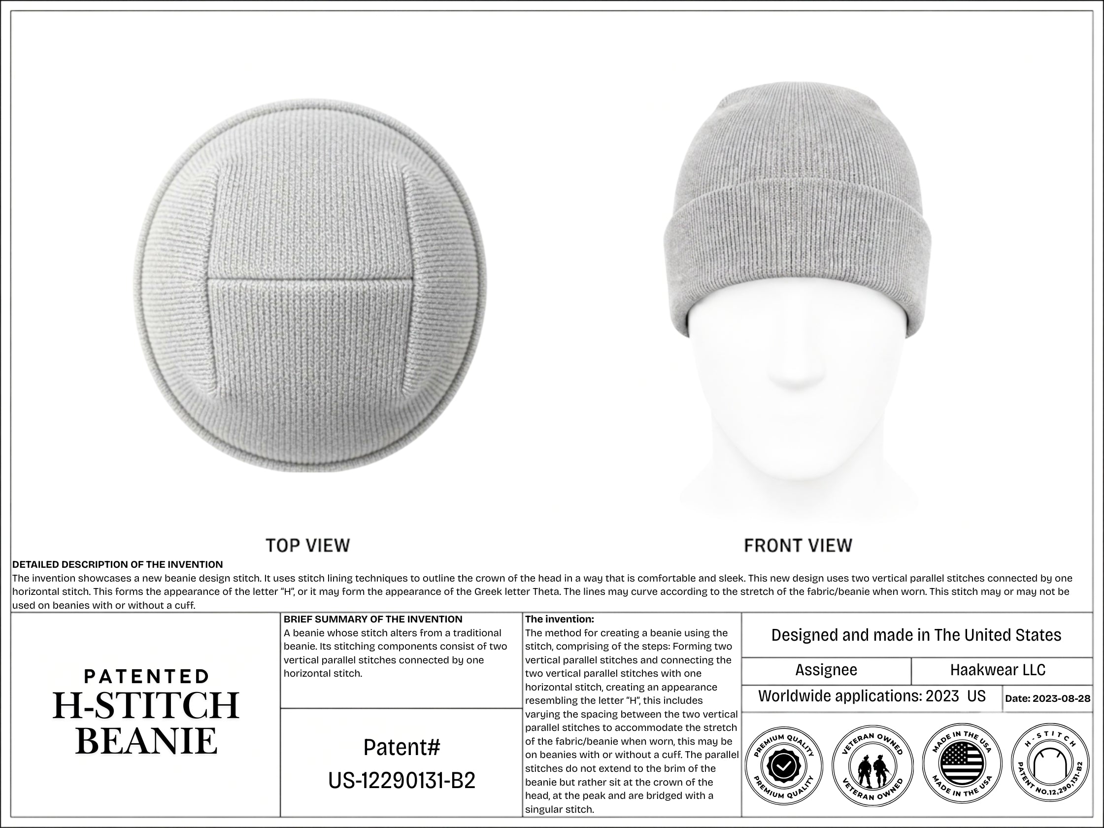 H-Stitch Beanie | Military-Style Watch Cap Made in USA | Haakwear