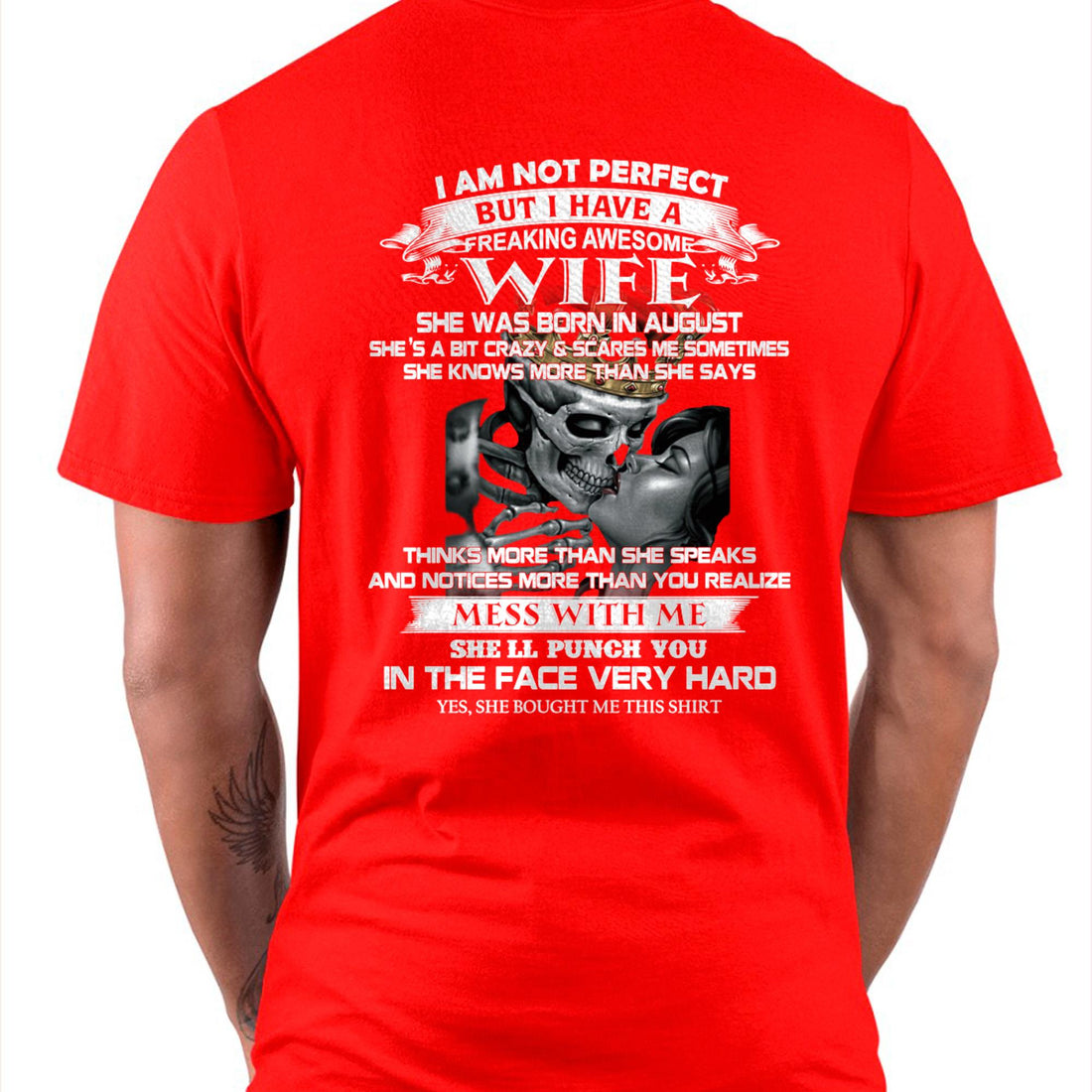August - I Am Not Perfect But I Have A Freaking Awesome Wife - Gift For Husband From Wife - NGHL08 (SKU06-34-08)
