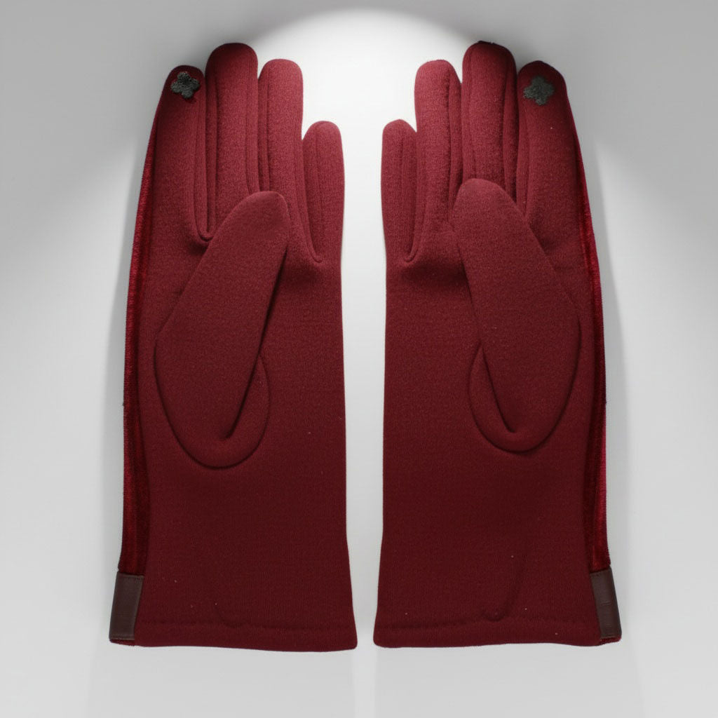 Winter Leather Touchscreen Gloves Stylish Casual Fur Stripe Accessory